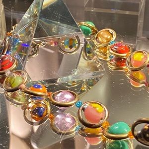 Vintage MURANO Lamp GLASS Wedding Cake Necklace